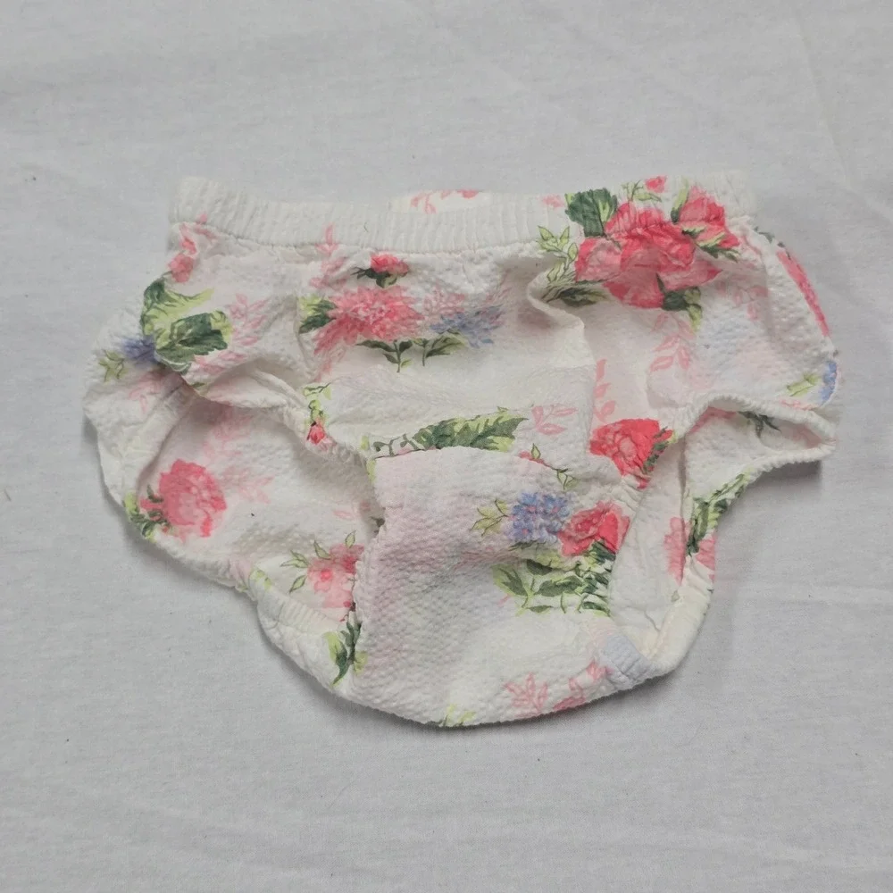 Baby Gap Vintage 2000s Shabby Floral Dress Bloomers Bucket Hat Set 3-6M